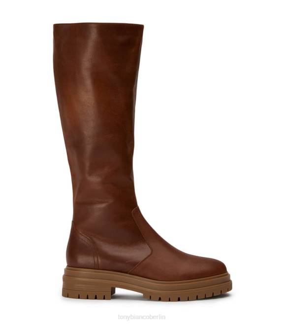 kniehohe Stiefel| de Tony Bianco Frauen Wanda-Kalbsstiefel Cognac 4624465